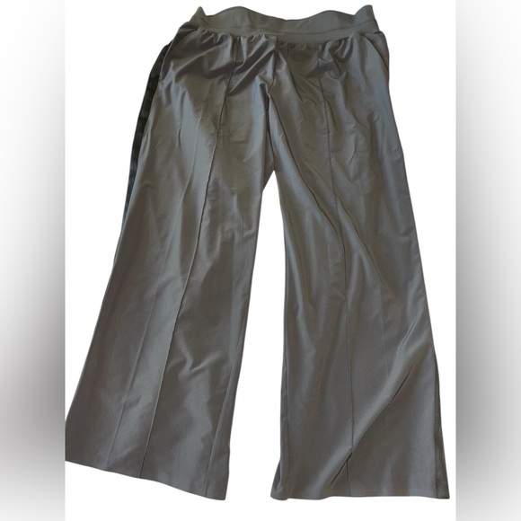 Athleta Nolita Wide Leg Pants Womens 18 High Rise Olive Green Athleisure Flowy - Picture 5 of 12